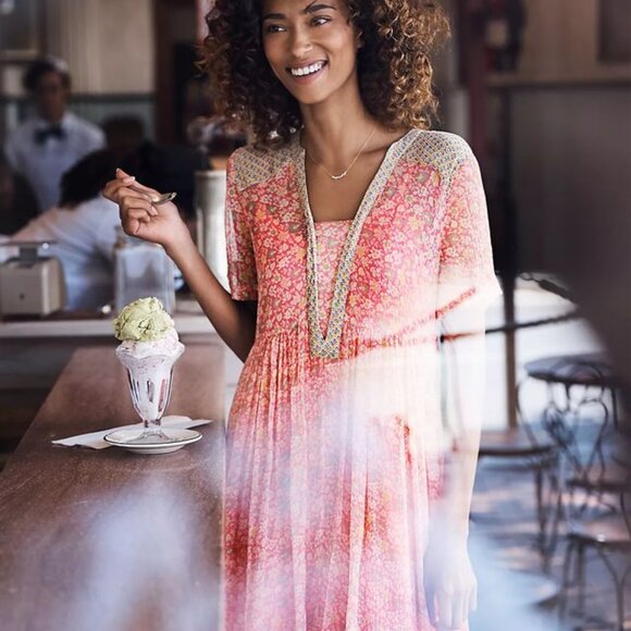 Maeve Morning Glory Swing Dress in Pink - Size 4 - Picture 4 of 9